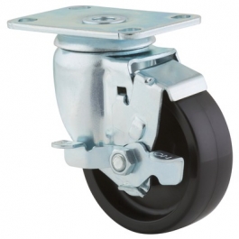 Agila - 267FPOO3.5x1.25P52-95x70 - Swivel Casters with wheel brake 3.50 inch - 