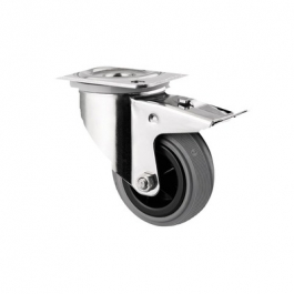 Alpha - 8477PIO100P62 - Swivel Castors with total lock 100 mm - Stainless,  - 