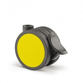 Anika - 5925UAI065L51-10 DOM18 RAL 9011, kolor żółty - Zestawy obrotowe z hamulcem koła 65 mm - 